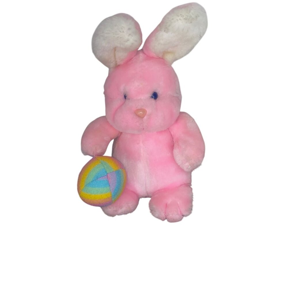 Vintage Animal Fair Plush Bunny Rabbit Pink Bunnyville 14” Easter Egg‎ Bunny